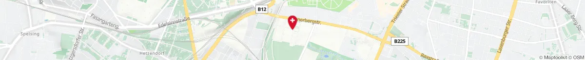 Kartendarstellung des Standorts für Vierburgen-Apotheke in 1120 Wien
